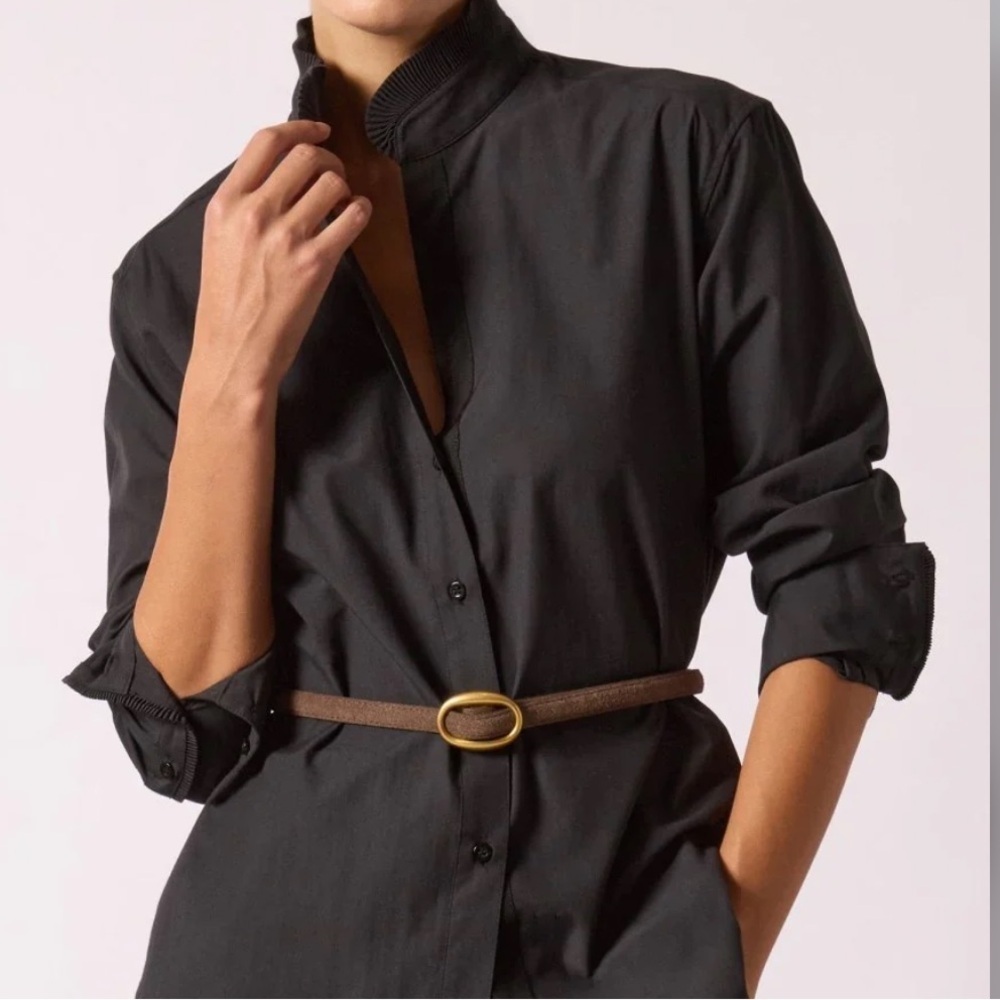 Brochu Walker Womens Easton black sleeve button shirt S